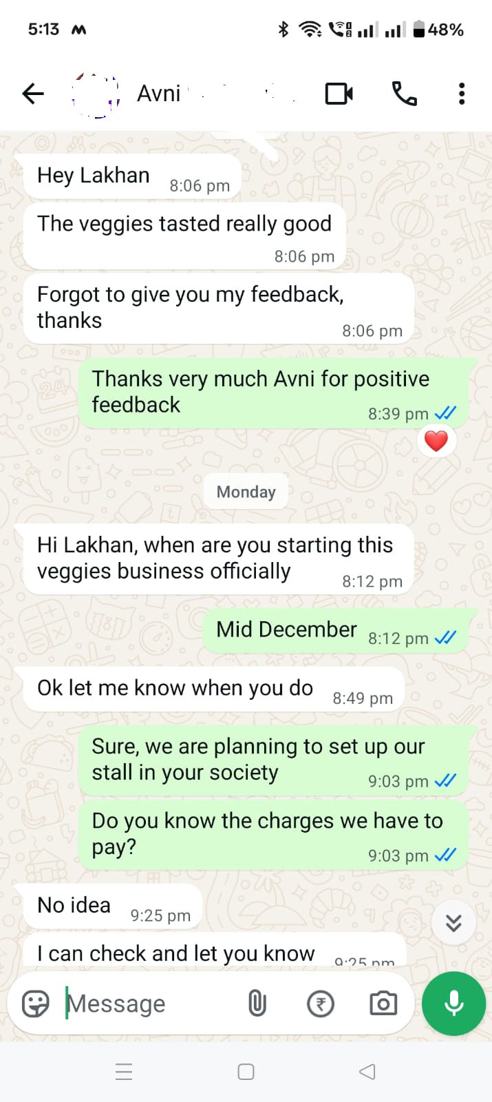 Happy customer with vegetables